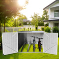 Bicycle Outdoor Steel Storage Shed ,Stores 4 Bikes,Grey Grey Ash Metal