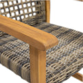 Hampton Wood And Wicker Dining Chair Set Of 2 Natural Stained Pe Rattan Iron