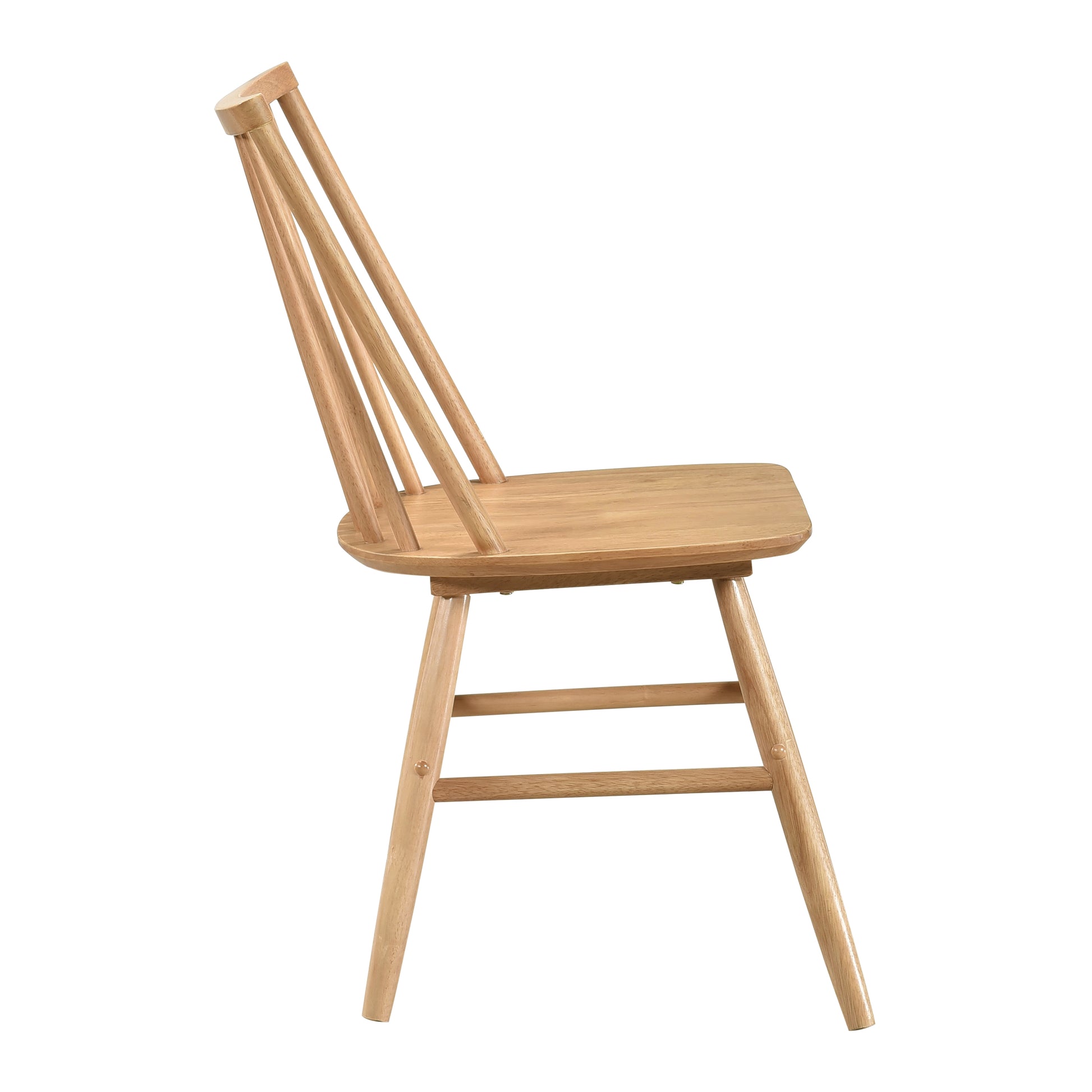 Chic Curved Backrest Side Chairs Set Of 2 Natural Oak Finish Windsor Dining Chairs Wooden Furniture Oak Dining Room Side Chair Wood