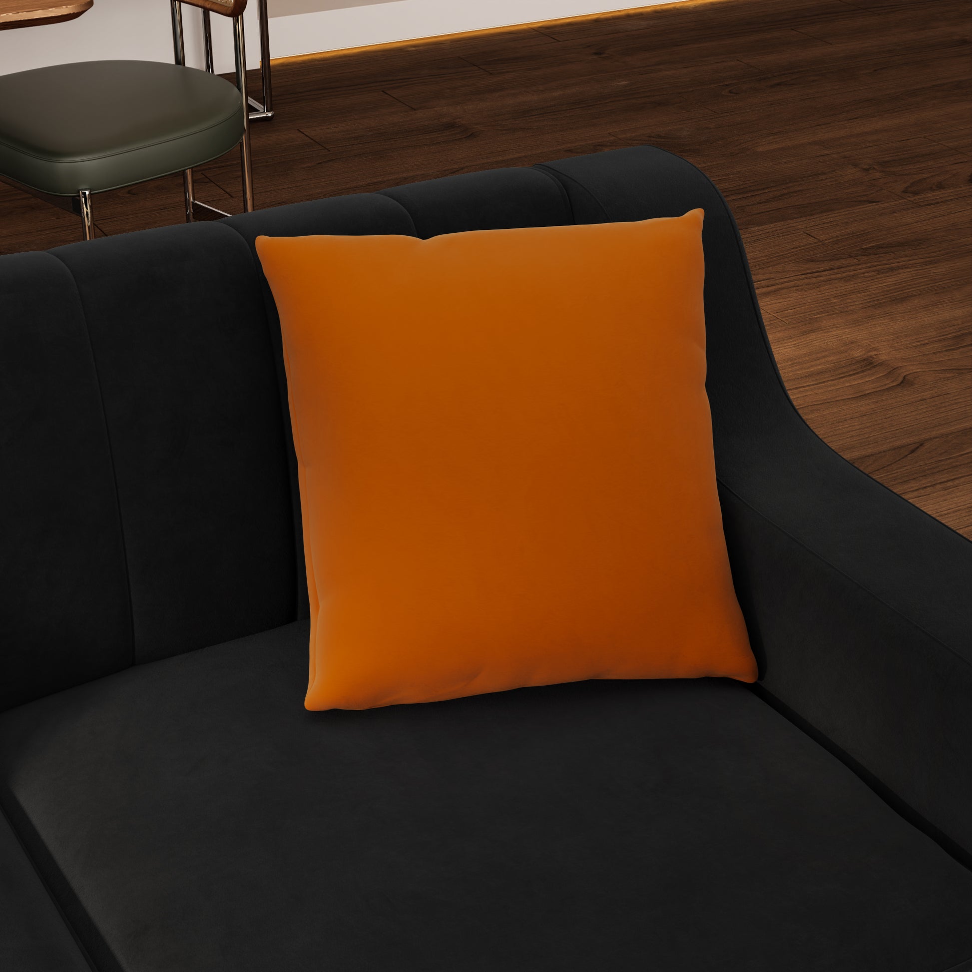 Fx P85 2S Bk 2 Seats Sofa Black Velvet 2 Seat