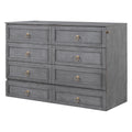 Queen Murphy Bed With Large Drawers,Gray Queen Gray Plywood