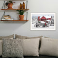 Tree Farm Wagon White Framed Wall Art For Living Room, Bedroom Wall Art Print For Home Decor By Lori Deiter Multi Wood Paper