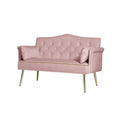 Pink 2 Seater Sofa Pink Wood Tufted Back Velvet 2 Seat
