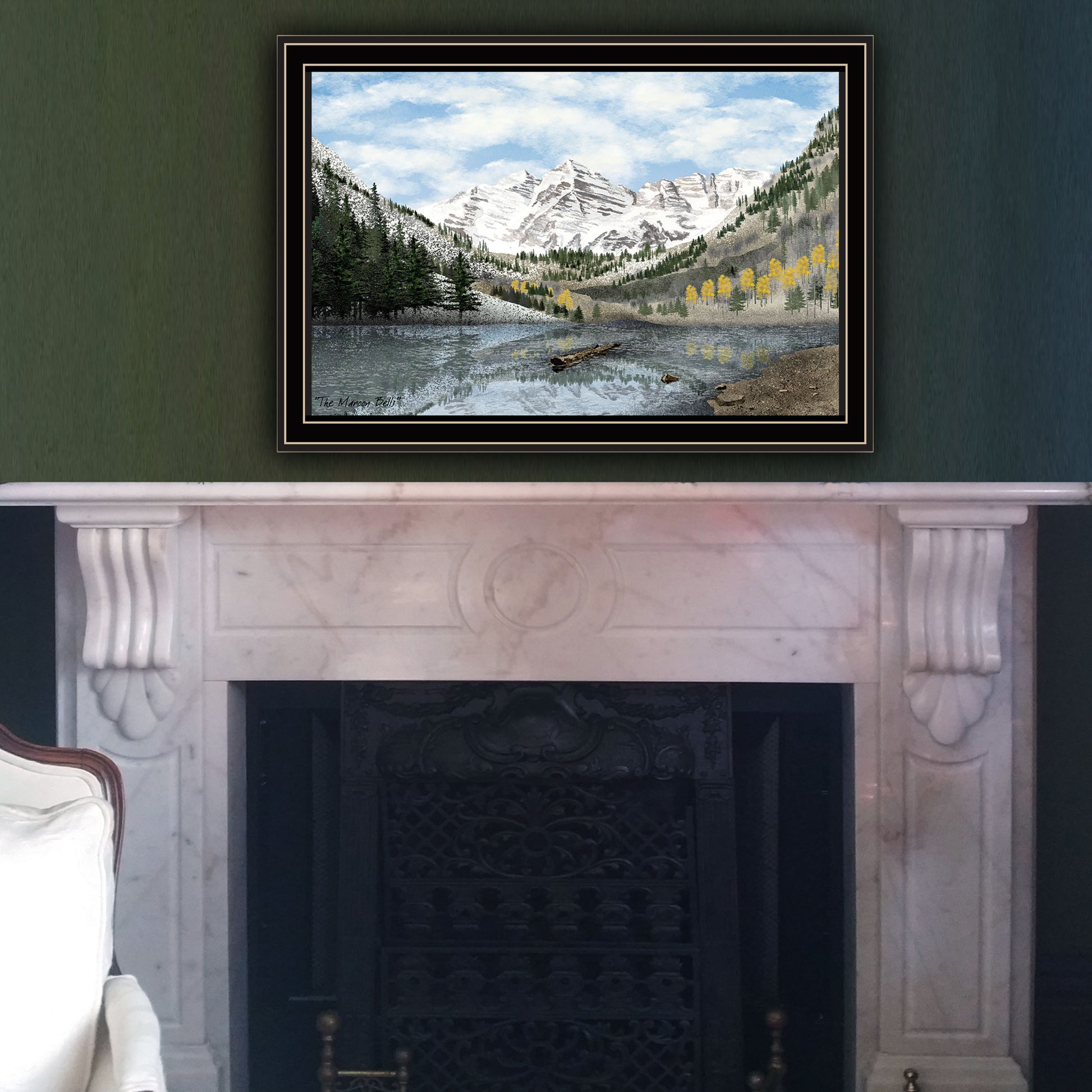 The Maroon Bells Black Framed Wall Art For Living Room, Bedroom Wall Art Print For Home Decor By Billy Jacobs Multicolor Wood Paper