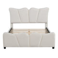 Full Size Upholstered Platform Bed Velvet Upholstered Bed, Beige Full Beige Velvet