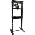 Steel H Frame Hydraulic Garage Shop Floor Press With Stamping Plates, With A Pressure Gauge,12 Ton 24,000 Lb Capacity, Black Black Steel