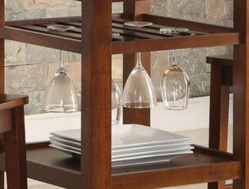 Tartys Cherry Finish Counter Height Table Cherry Synthetic Wood