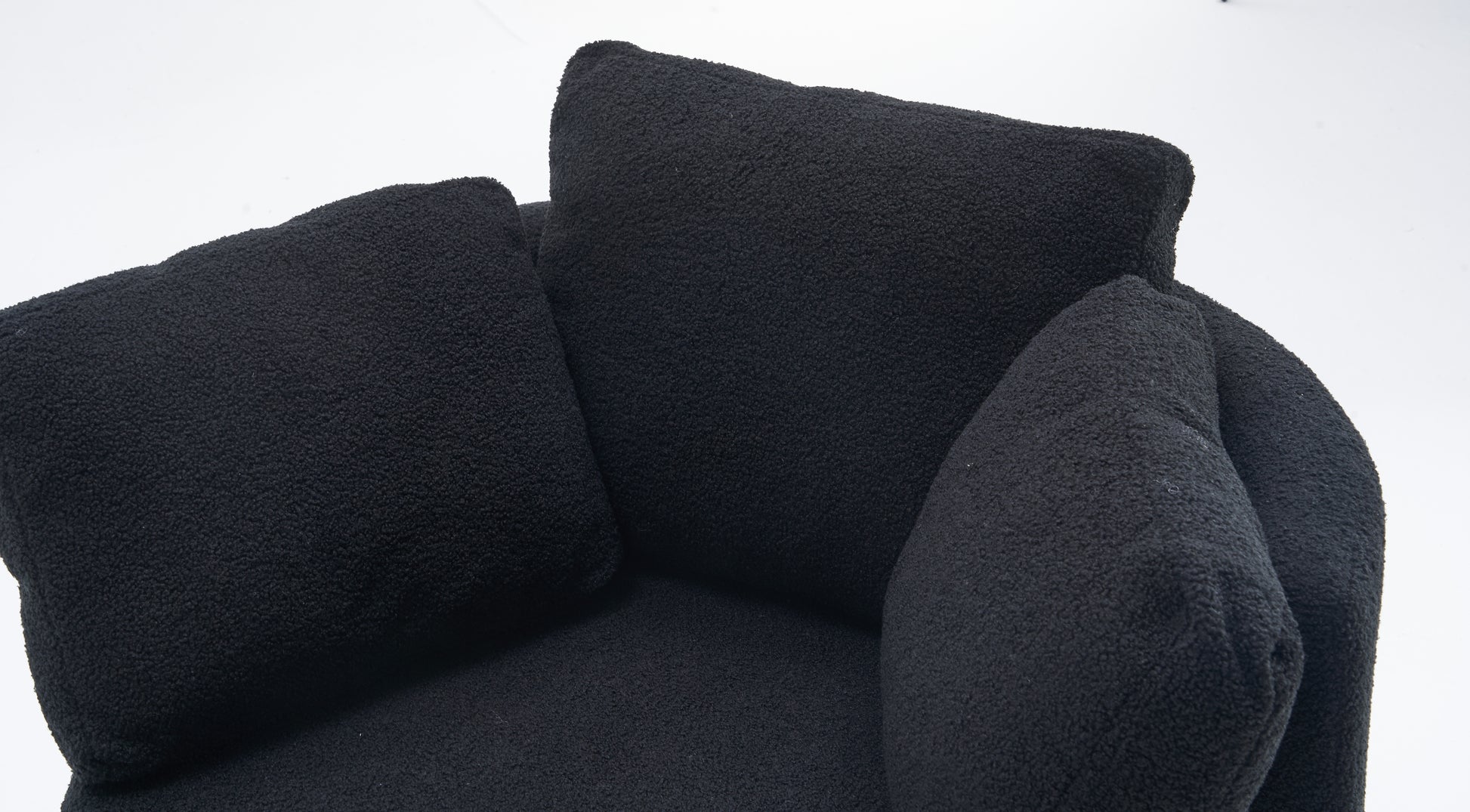 029 Teddy Fabric Swivel And Storage Chair With Back Cushion For Living Room,Black Black Primary Living Space Modern Foam Teddy
