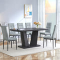 Dining Table Set For 6, 7 Piece Kitchen Table Chairs Set, 1.8