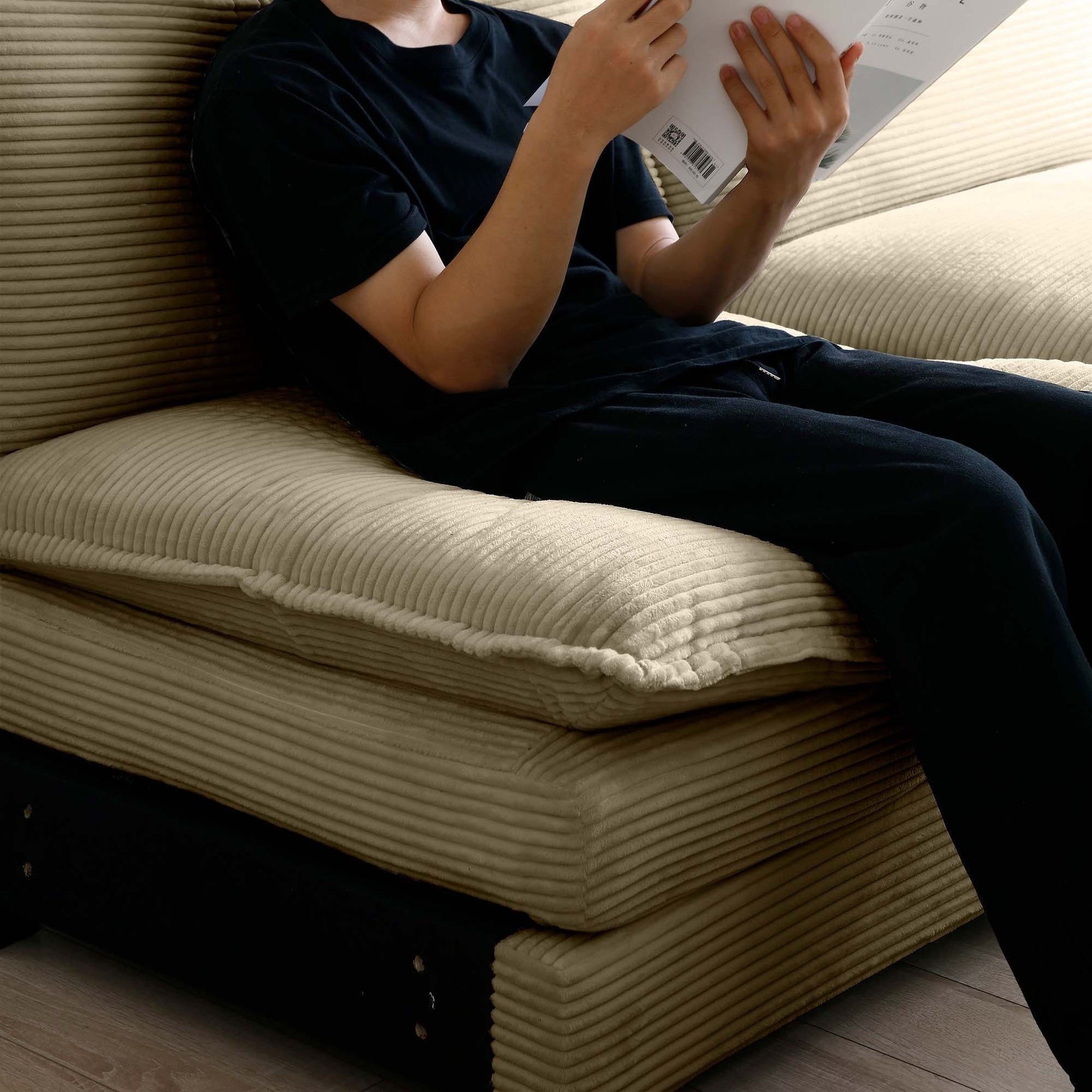 Luxurious And Sophisticated Sofa Set With Soft Cushions And Pillows, Sofa Set For Living Rooms And Clubs As Well As Home Theaters, Consisting Of Two Single Sofas And A 2 Seaters Sofas In Tan Corduroy Tan Corduroy 4 Seat