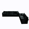 Sofa Set Of 2 Chenille Couch, 2 3 Seater Sofa Set Deep Seat Sofa, Modern Sofa Set For Living Room, Black Chenille Black Chenille 5 Seat