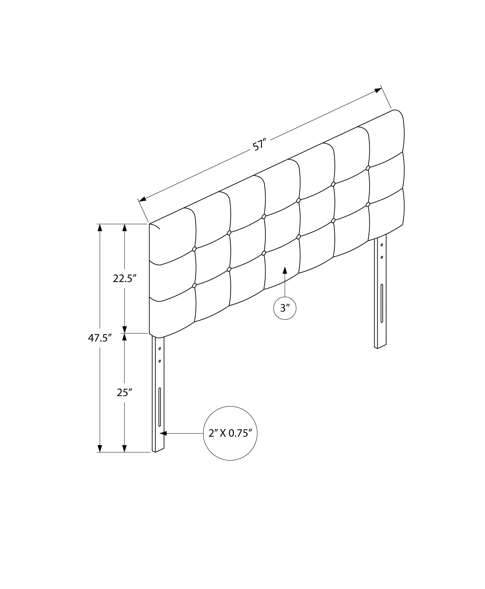 Bed, Headboard Only, Full Size, Bedroom, Upholstered, Brown Leather Look, Transitional Brown Foam Faux Leather