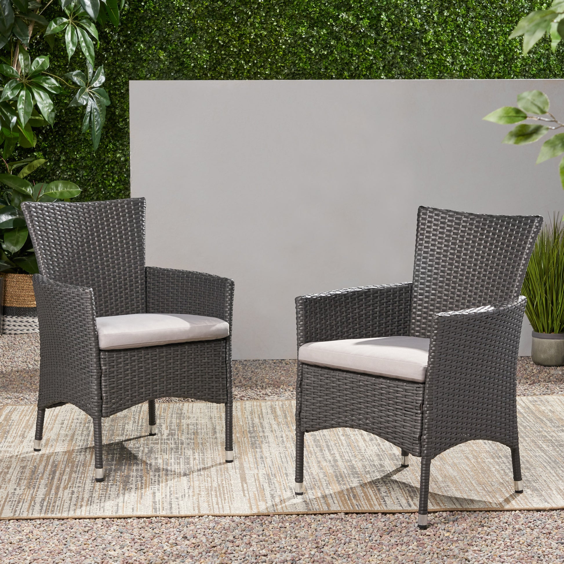 Malta Dining Chair Set Of 2 Grey Wicker