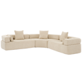 Arrived Oversized Combination Sofa,Curved Sofa,Upholstered 4 Seater Couch For Living Room, Modern Modular 3 Piece Free Combination, Semicircular Modular Sofaboucle, Khaki Khaki Polyester Primary Living Space Soft Tight Back Modern Square Arms Foam