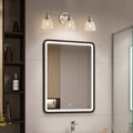 Modern 3 Light Brushed Nickel Bathroom Vanity Light With Clear Glass Shade, E26 Wall Sconces Over Mirror For Living Room Bedroom Hallway Bulb Not Included Brushed Nickel Glass,Metal