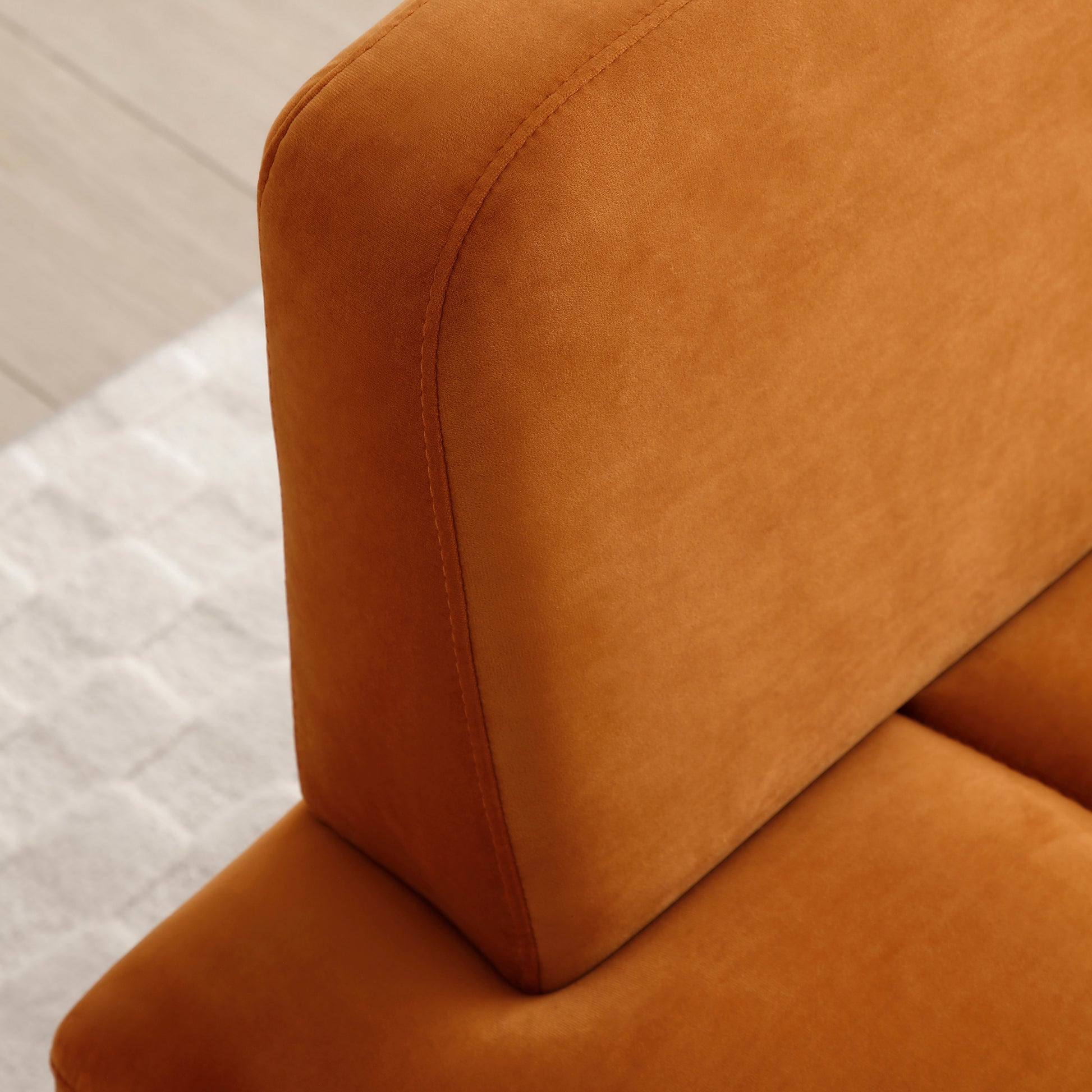 56.3"Inch Modern End Of Bed Bench,Velvet Fabric Upholstered 2Seater Sofa Couch Entryway Ottoman Bench, Fuzzy Sofa Stool Footrest ,Window Bench With Gold Metal Legs For Bedroom, Living Room,Orange Orange Velvet Wood Primary Living Space Foam Velvet 2 Seat