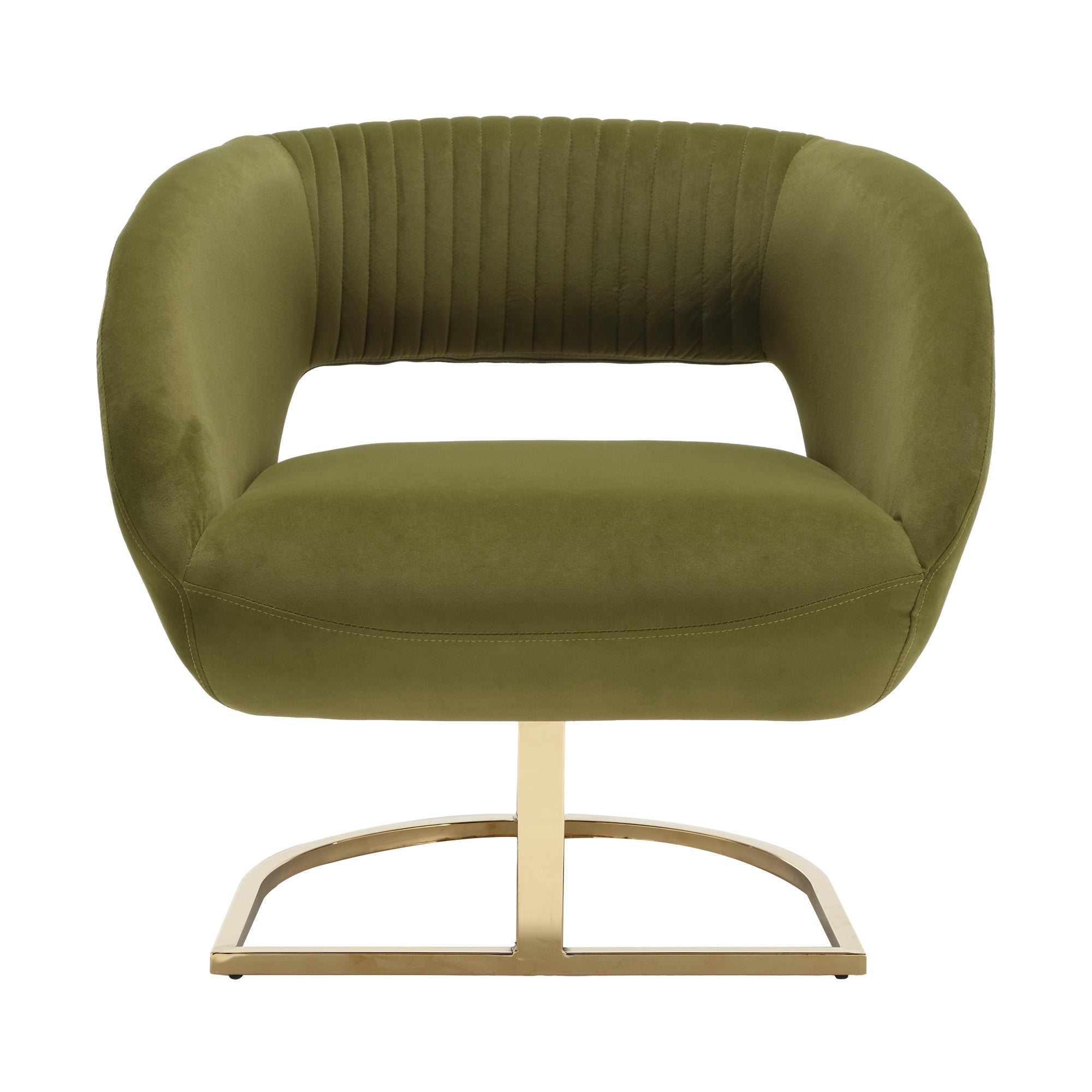 Coolmore Upholstered Tufted Living Room Chair Textured Linen Fabric Accent Chair With Metal Stand Olive Velvet