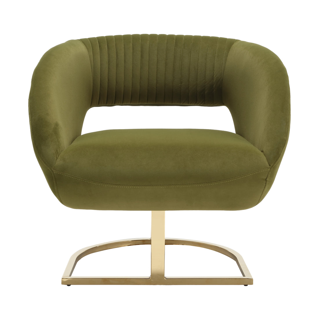 Coolmore Upholstered Tufted Living Room Chair Textured Linen Fabric Accent Chair With Metal Stand Olive Velvet