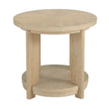 C Tan Round Accent Table Tan Solid Wood