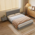 Queen Size Bed, Cotton Linen Fabric, Simple Style, Stable Structure, Easy To Install, Dark Gray Queen Dark Gray Mdf Acacia