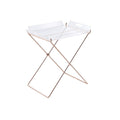 Modish Tray Table, Clear Acrylic & Copper Clear Acrylic