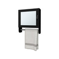 Pine Medicine Cabinet In Melamine With A Towel Bar And Included Mirror, Black Black 1 2 Mirror Included Bathroom Wall Mounted Modern Particle Board Melamine