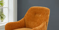 Chenille Armchair, Modern Style Accent Chair With Wood Legs, Comfy Design For Living Room, Bedroom, Office, Orange Orange Foam Wood Fabric