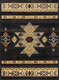 Tribes Gc Yls4004 Black 5 Ft. 3 In. X 7 Ft. 3 In. Southwest Area Rug Black Polypropylene