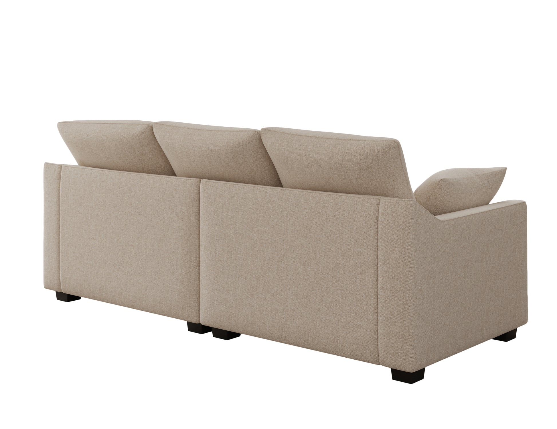 78.7" Sofa Couch 3 Seater Sofa With Pillows Polyester Upholstery Duck Down Filled Cushion Sofa For Living Room Apartment,Beige Beige Polyester Wood Primary Living Space Soft Cushion Back Foam Polyester 3 Seat