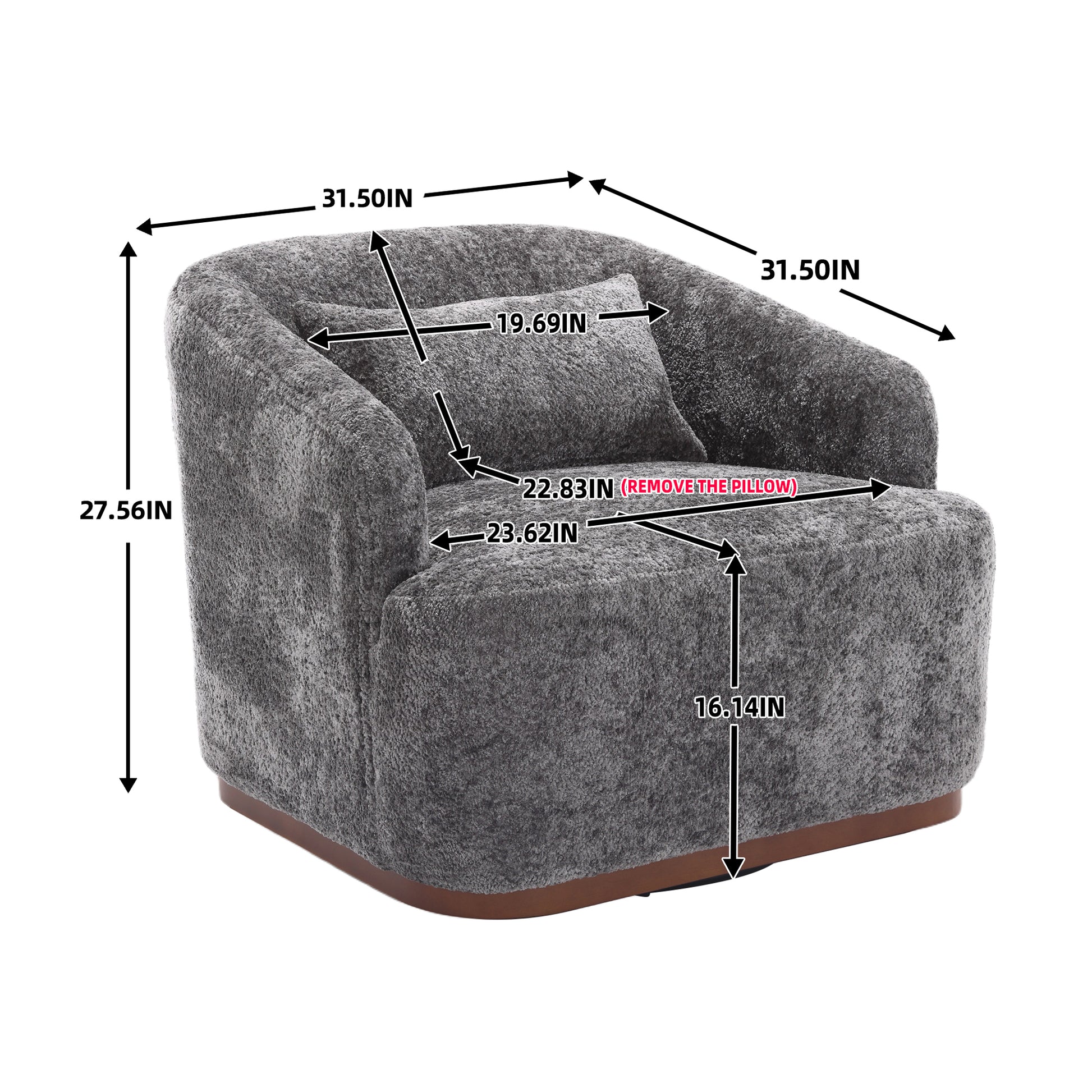 Coolmore Swivel Barrel Chair, Comfy Round Accent Sofa Chair For Living Room, 360 Degree Swivel Barrel Club Chair, Leisure Arm Chair For Nursery, Hotel, Bedroom, Office, Lounge Gray Boucle Gray Primary Living Space Foam Boucle