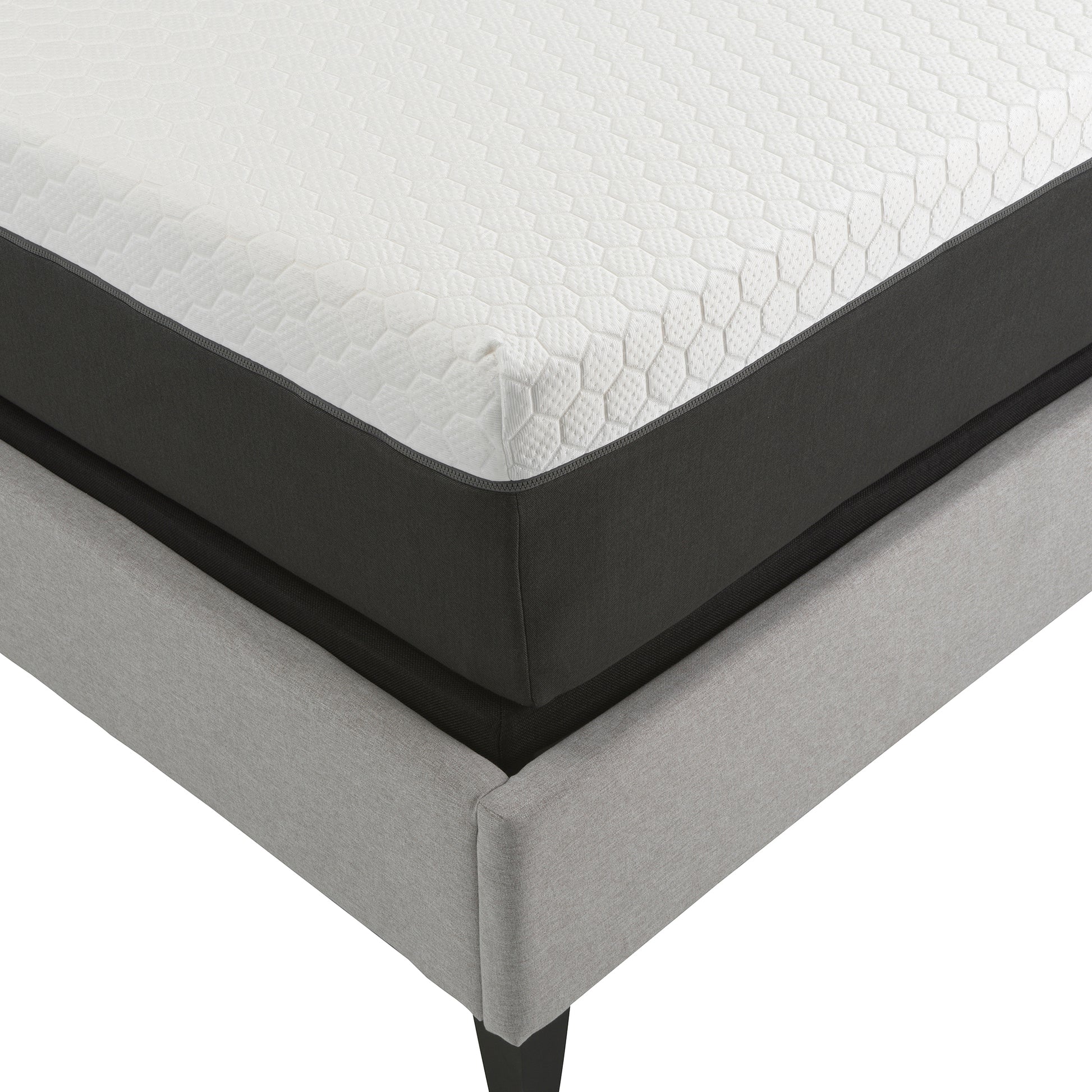 12" Copper Gel Cooling Memory Foam Mattress With Edge Support And Air Grid Base Twin Long White Foam Twin Xl