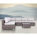 6 Person Wicker Seating Set With Cushions Fully Assembled Brown,Gray Wicker