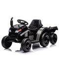 12V Kids Ride On Electric Tractor Black Knight,Kids Ride On Toy.2Wd,Non Skid Tires, Steering Wheel, Foot Pedal,With Removable Storage Tug,Light,Bluetooth,Music,Mp3,Usb,Power Display For Kids Aged 2 3. Black 50 99 Lbs Polypropylene