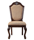 Chateau De Ville Side Chair Set 2 , Fabric & Espresso 64077A Espresso Upholstered
