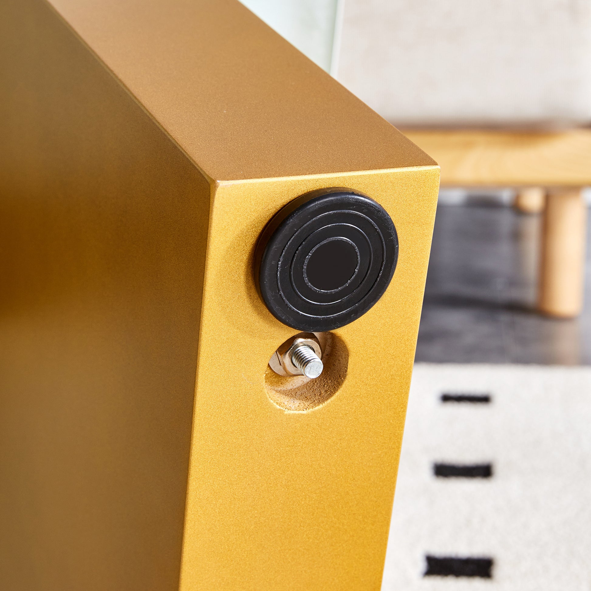 Modern Minimalist Tempered Glass With Sticker Desktop Coffee Table And Dining Table, Paired With Golden Mdf Decorative Columns. Computer Desk. Game Table. Ct 1546 Golden Mdf Glass