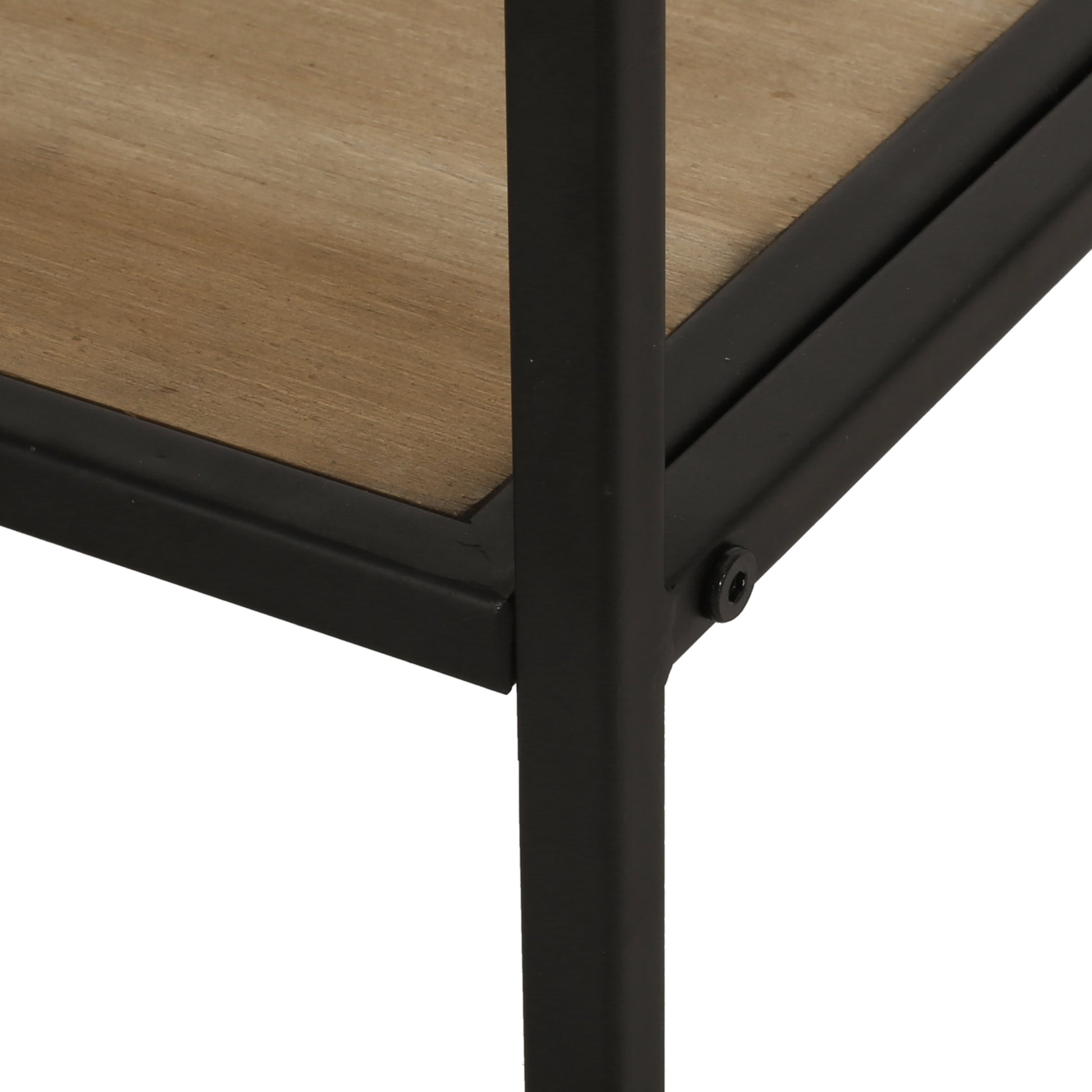 Wine Rack Black Natural Mdf Metal