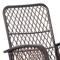 Outsunny Outdoor Wicker Rocking Chair With Wide Seat, Thick, Soft Cushion, Rattan Rocker W Steel Frame, High Weight Capacity For Patio, Garden, Backyard, Grey Gray Steel