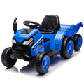 12V Kids Ride On Electric Tractor Black Knight,Kids Ride On Toy.2Wd,Non Skid Tires, Steering Wheel, Foot Pedal,With Removable Storage Tug,Light,Bluetooth,Music,Mp3,Usb,Power Display For Kids Aged 2 3. Blue 50 99 Lbs Polypropylene