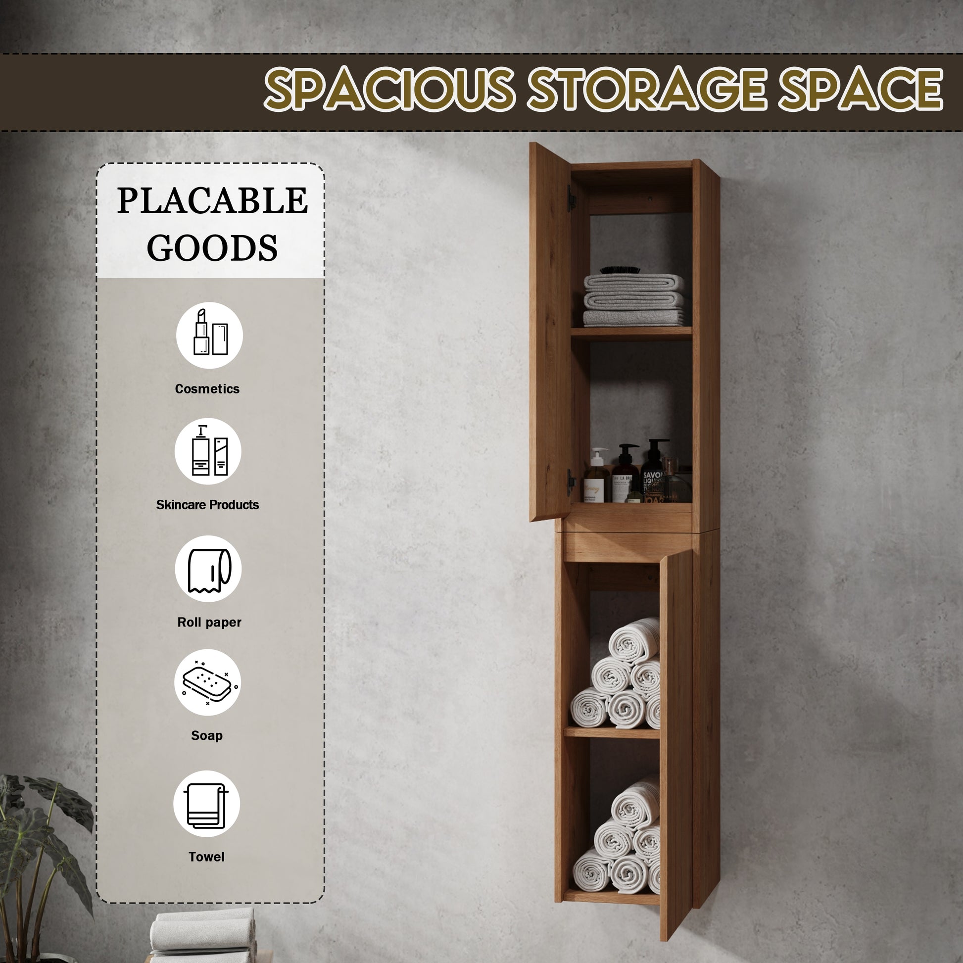 60" Wall Mounted Bathroom Vanity With Sink And Side Cabinet, Soft Close Doors,00112Imox2 0624Imox2 0612Gwh Combination Cabinet Kd Packing Imitative Oak Bathroom Modern Plywood Plywood