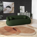 Andrew Dark Green Boucle Sofa Dark Green Wood Primary Living Space Medium Firm Mid Century Modern Foam Boucle,Solid Wood 3 Seat