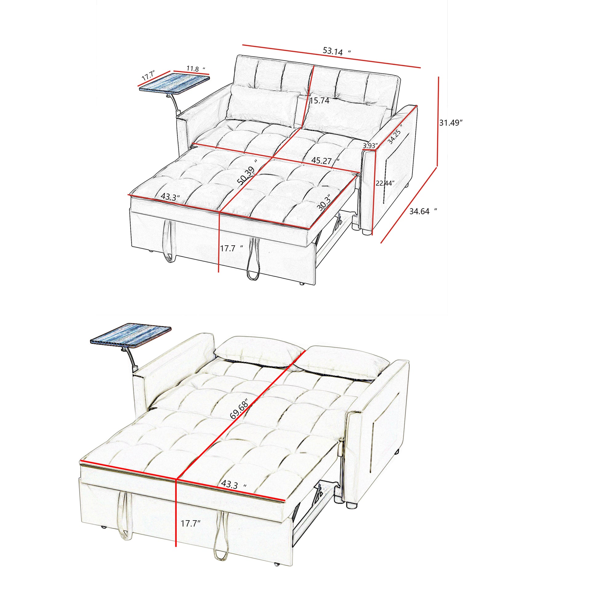 Pink Velvet Loveseat Sofa Bed Pink Wood Tufted Back Square Arms Foam Velvet 2 Seat