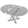 5 Piece Rustic Round Pedestal Extendable Dining Table Set With 15.7
