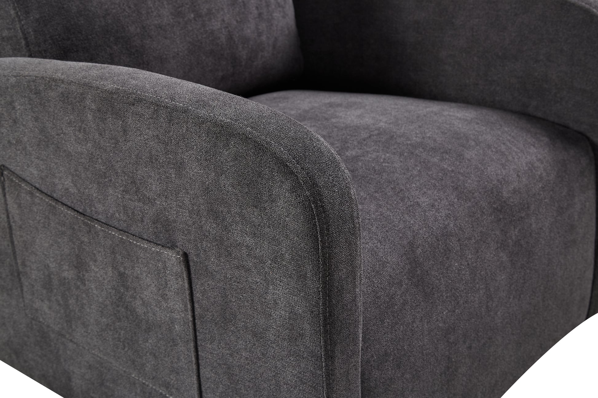 Swivel Upholstered Manual Recliner Chair Theater Recliner Sofa 360 Degree Nursery Glider Rocker For Living Room, Dark Coffee Dark Gray Primary Living Space American Design,American Traditional,Modern Fiber Foam Pads Chenille