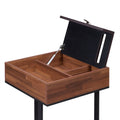 Walnut And Sandy Black Accent Table With Storage Walnut Primary Living Space Square Wood Metal