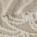 Tufted Cotton Chenille Medallion Fringe Coverlet Mini Set Taupe King Cal King King Taupe Cotton