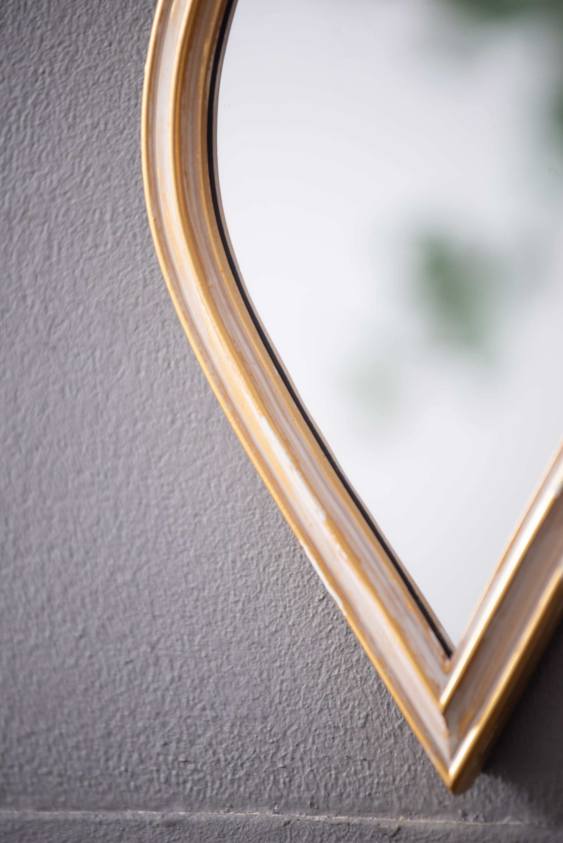 Small Decorative Mirror For Wall Decor, 4.5X9.5" Antique Gold Polyresin