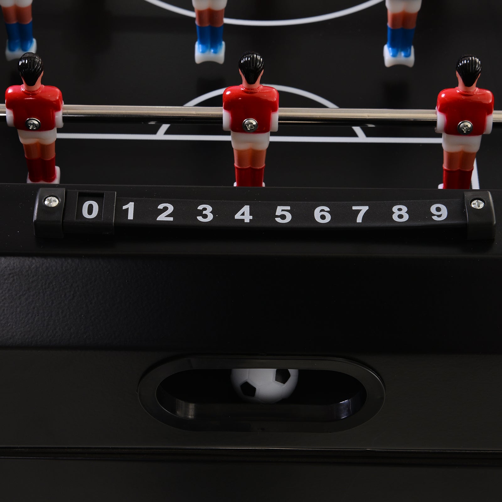 Outsunny 68Qt Patio Cooler Ice Chest With Foosball Table Top, Portable Poolside Party Bar Cold Drink Rolling Cart On Wheels With Tray Shelf Black Steel