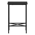 Accent Table, Side, End, Narrow, Small, 2 Tier, Living Room, Bedroom, Black Laminate, Black Metal, Contemporary, Modern Black Particle Board