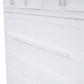 Full Size Murphy Bed Wall Bed With Top Cabinets,White Full White Plywood