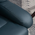 Homcom Massage Recliner Chair With Footstool, 360 Swivel Recliner, Blue Blue Pu Leather
